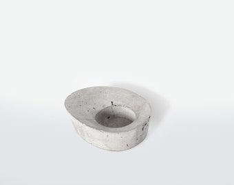 Bougeoir circulaire en béton pour bougies chauffe-plat - Décoration intérieure contemporaine