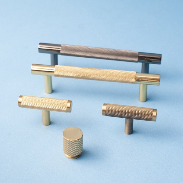 Knurled Brass Knob Etsy