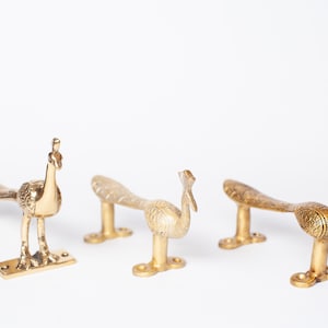 Handrafted Peacock Brass Door Handle - Solid Brass Door Handle - Designer Home Accessory