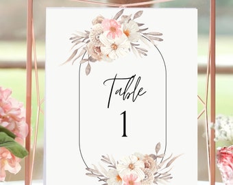 25 Ready-made Wedding Table Numbers, Printable Table Numbers Template, Table Numbers Wedding, Table Numbers Wedding Template Printable