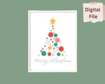 Christmas Tree Print, Printable Wall Art Prints, Christmas Decor, Bedroom Poster, Digital File Printable, Instant Digital Download A4, WA003