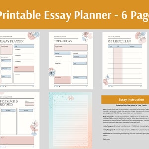 Essay Planner, Essay Guide, Essay Writing, Printable Files A4, Instant Download, Student Essay Writing Template, Digital Download, EP001