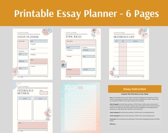 Essay Planer, Aufsatz schreiben, druckbare Dateien A4, sofortiger Download, Essay schreiben Vorlage, digitaler Download, EP001