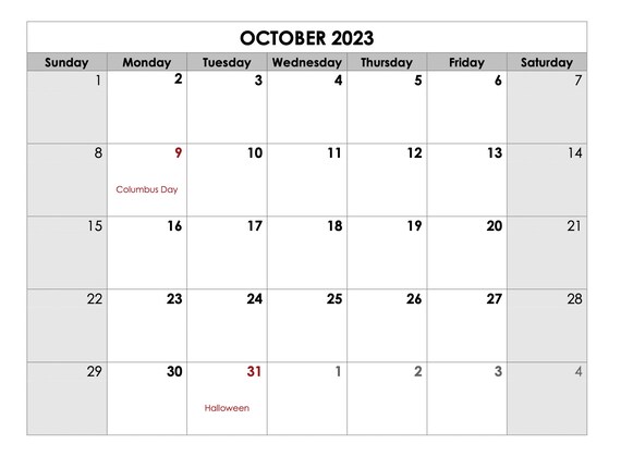 2023 Calendar Template in Word and PDF Calendar Template - Etsy Finland