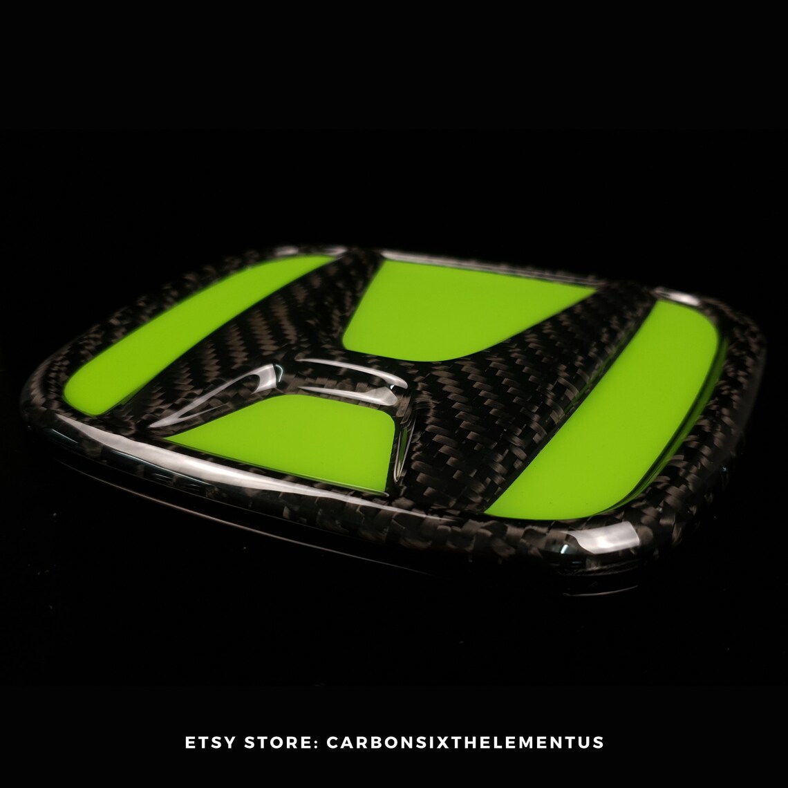 Carbon Fiber Emblem Lime Green Compatible to Honda Badge Etsy