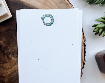 Ouroboros Dragon Fantasy Design Letterpress Stationary by Artist Arthur Rackham
