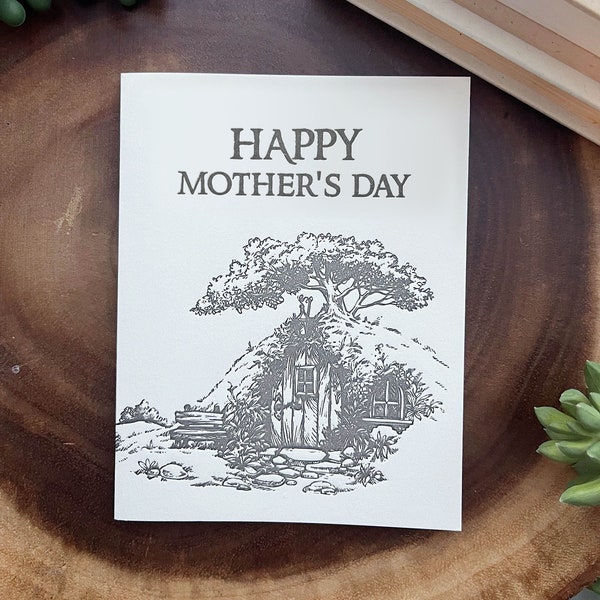 Scenes at the Shire: Happy Mother's Day Letterpress Greeting Card for fans of middle-earth, The Lord of the Rings, and The Hobbit