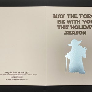 May the force be with you this holiday season: Sci-fi Handcrafted Letterpress Card True Master image 5