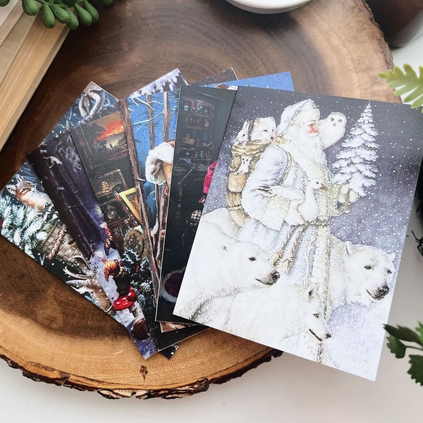 Set of 12 Victorian Era Christmas and Holiday Art Cards