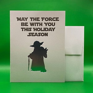 May the force be with you this holiday season: Sci-fi Handcrafted Letterpress Card True Master image 4