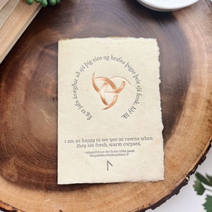 Vikings and Old Norse: JOY rune, Handcrafted Letterpress Card with Handmade Paper image 7