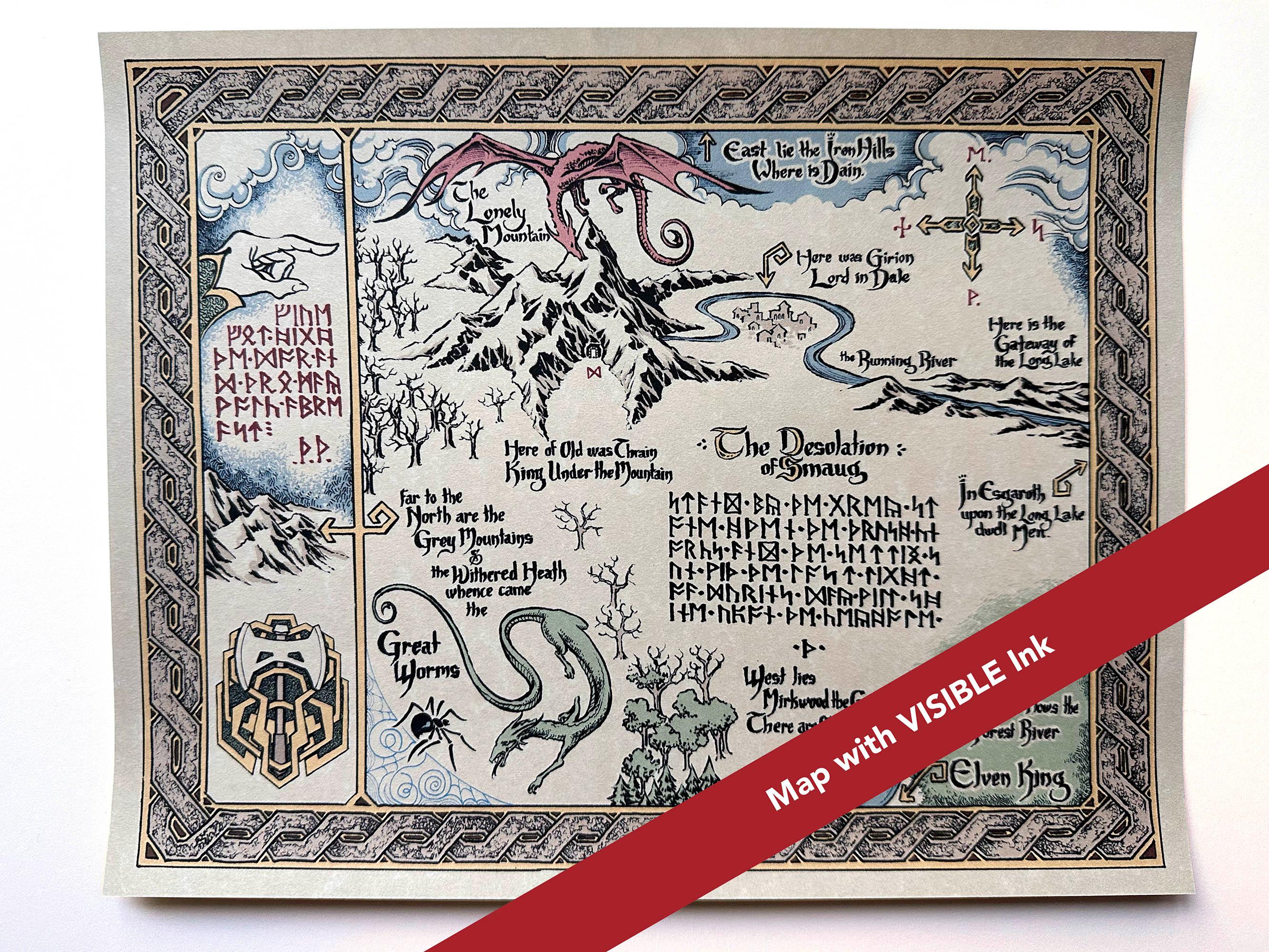 Map of the Dwarves With Hidden Dwarf Runes (UV Blacklight Revealed) - Etsy