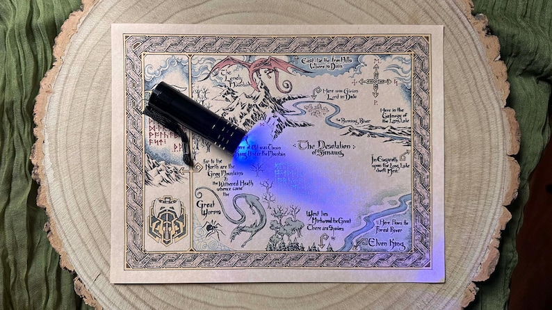 Map of the Dwarves With Hidden Dwarf Runes (UV Blacklight Revealed) - Etsy