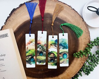 Homes of the Shire in Winter, Middle-Earth Themed Bookmark Set