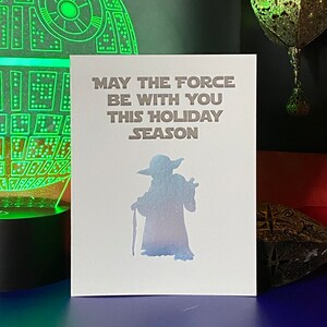 May the force be with you this holiday season: Sci-fi Handcrafted Letterpress Card True Master image 6