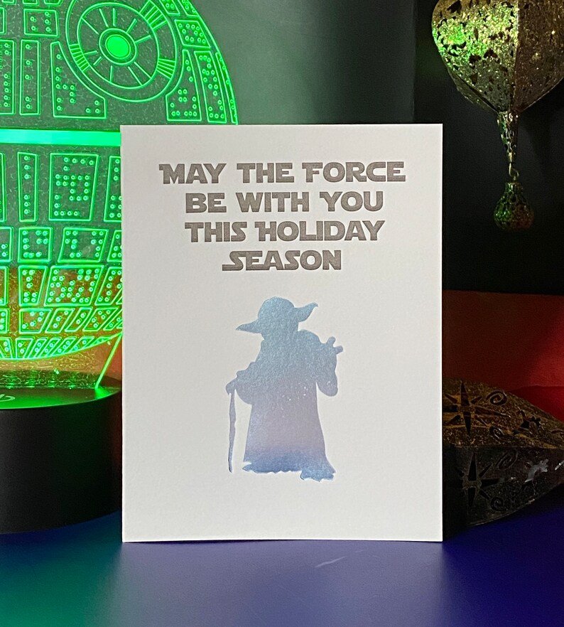 May the force be with you this holiday season: Sci-fi Handcrafted Letterpress Card True Master image 6