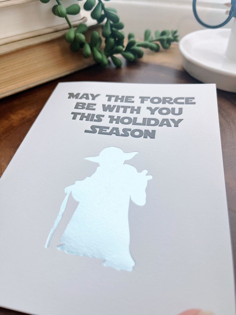 May the force be with you this holiday season: Sci-fi Handcrafted Letterpress Card True Master image 3