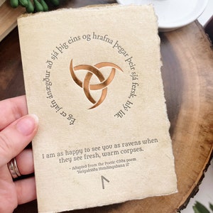 Vikings and Old Norse: JOY rune, Handcrafted Letterpress Card with Handmade Paper image 3