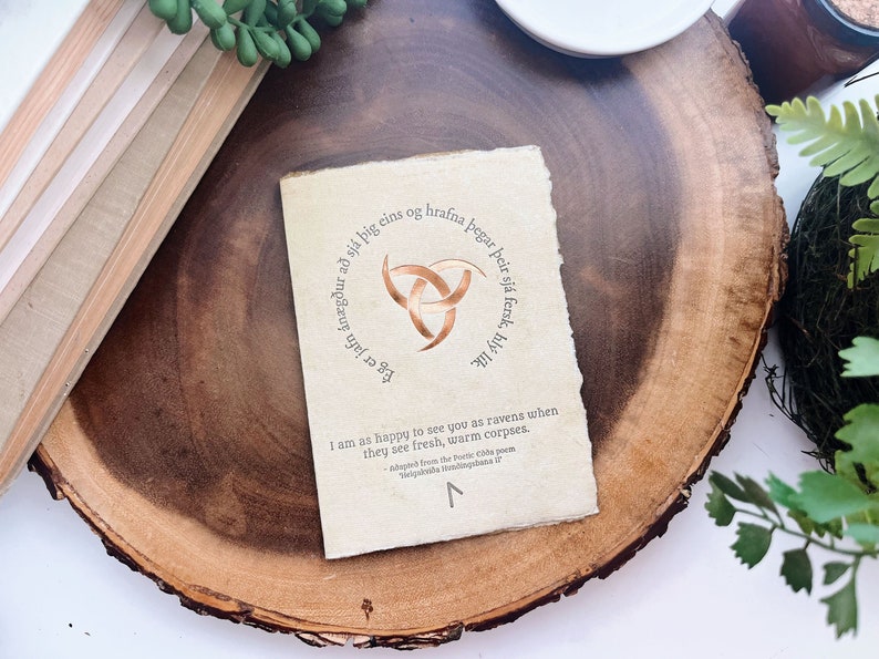 Vikings and Old Norse: JOY rune, Handcrafted Letterpress Card with Handmade Paper image 1