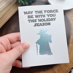 May the force be with you this holiday season: Sci-fi Handcrafted Letterpress Card True Master image 1