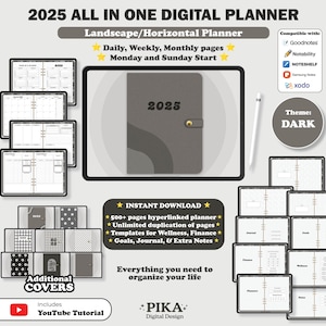 2025 Digital Planner, All-in-One Digital Planner, Daily Planner, Weekly Planner, Monthly Planner, GoodNotes Planner 2025, iPad Planner