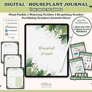 Diario digitale delle piante d&#39;appartamento, Diario digitale del giardino, Pianificatore per la cura delle piante, Tracker per la cura delle piante, Pianificatore digitale, Pianificatore Goodnotes per iPad