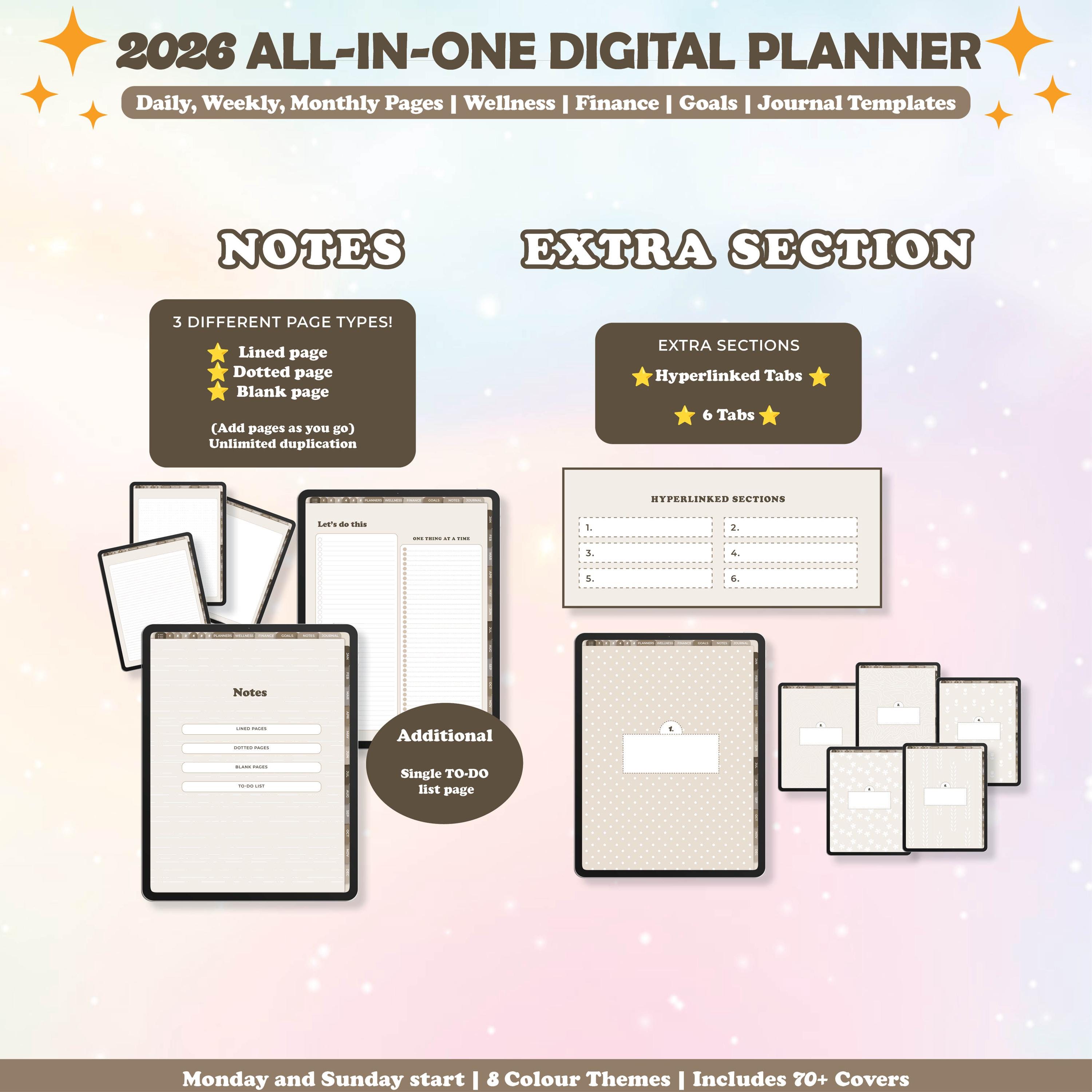 2026 Simple Digital Planner Bundle: Minimalist Portrait, Daily, Weekly ...