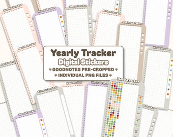 Jährliche digitale Planer Aufkleber, Stimmungs-Tracker, Gesundheits-Tracker, Fitness-Tracker, digitale Planer Aufkleber, einzelne PNG Aufkleber