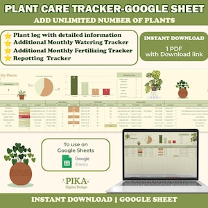 Spreadsheet plantenverzorgingstracker | Plantenplanner | Plantverzorgingstracker | Planttracker Google Spreadsheets | Google Spreadsheets voor het bewateren van planten