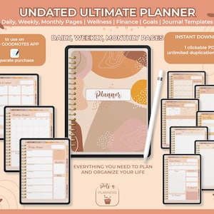 Undated Ultimate Planner | Digital Planner| Goodnotes Planner | IPad Planner | Dated Digital Planner | VERTICAL