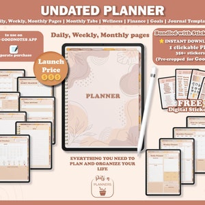 Undated Digital Planner | Undated Ultimate Planner | Digital Planner| Goodnotes Planner | IPad Planner | Vertical Digital Planner