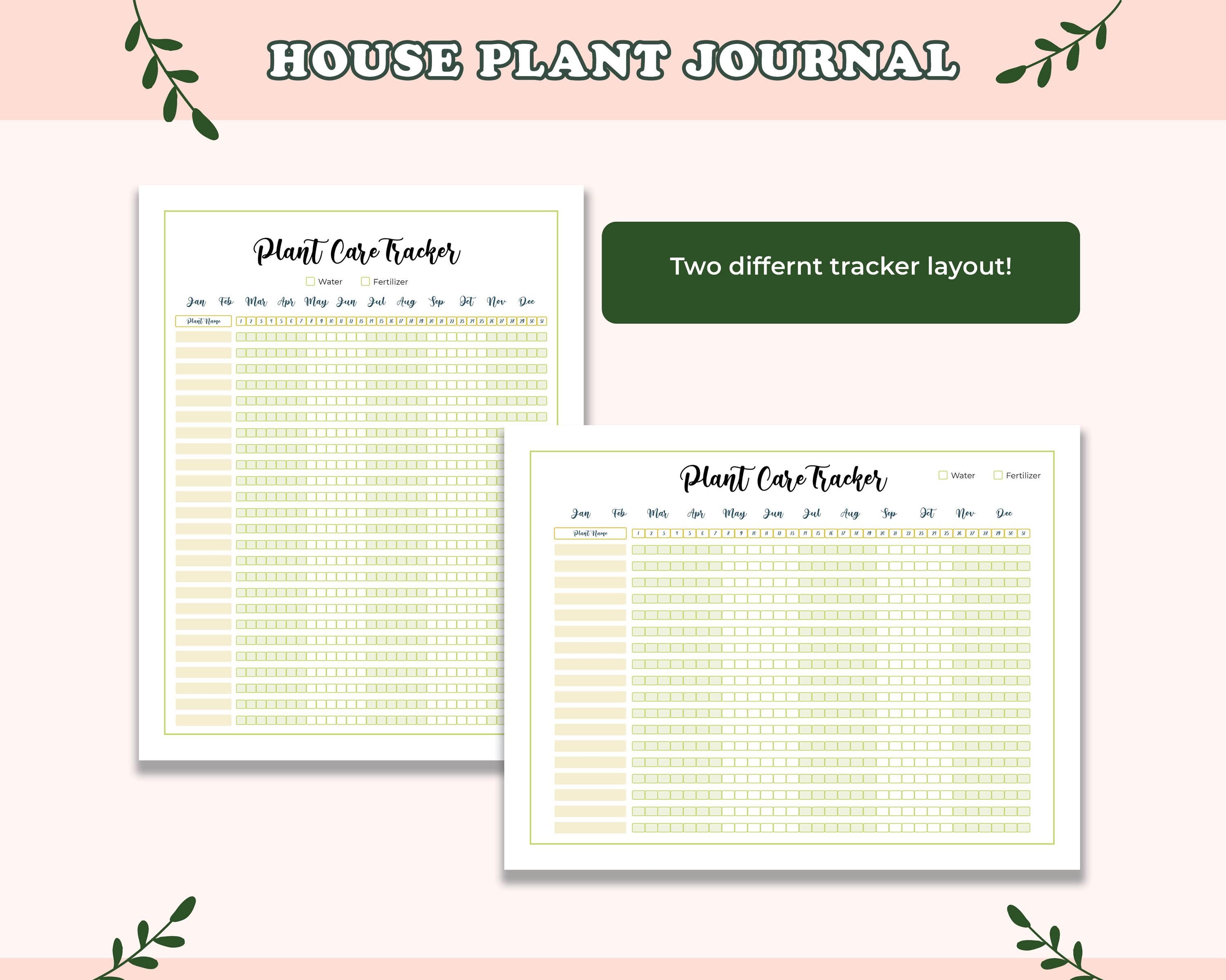 Houseplant Care Journal: Printable Plant Tracker (PDF, JPEG) - Etsy