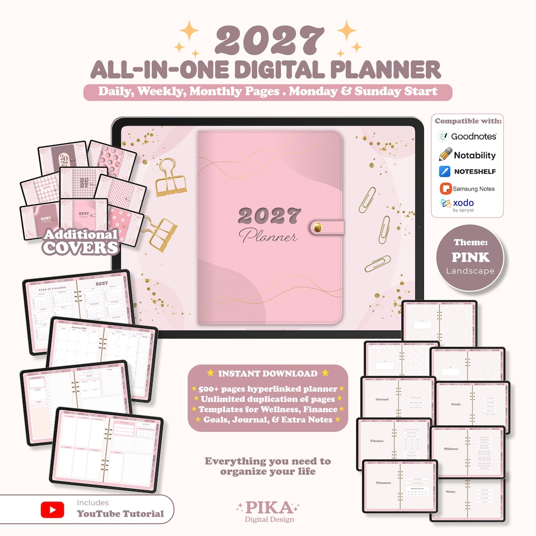 Digital Planner 2027, Dated Digital Planner, Goodnotes Notability ...