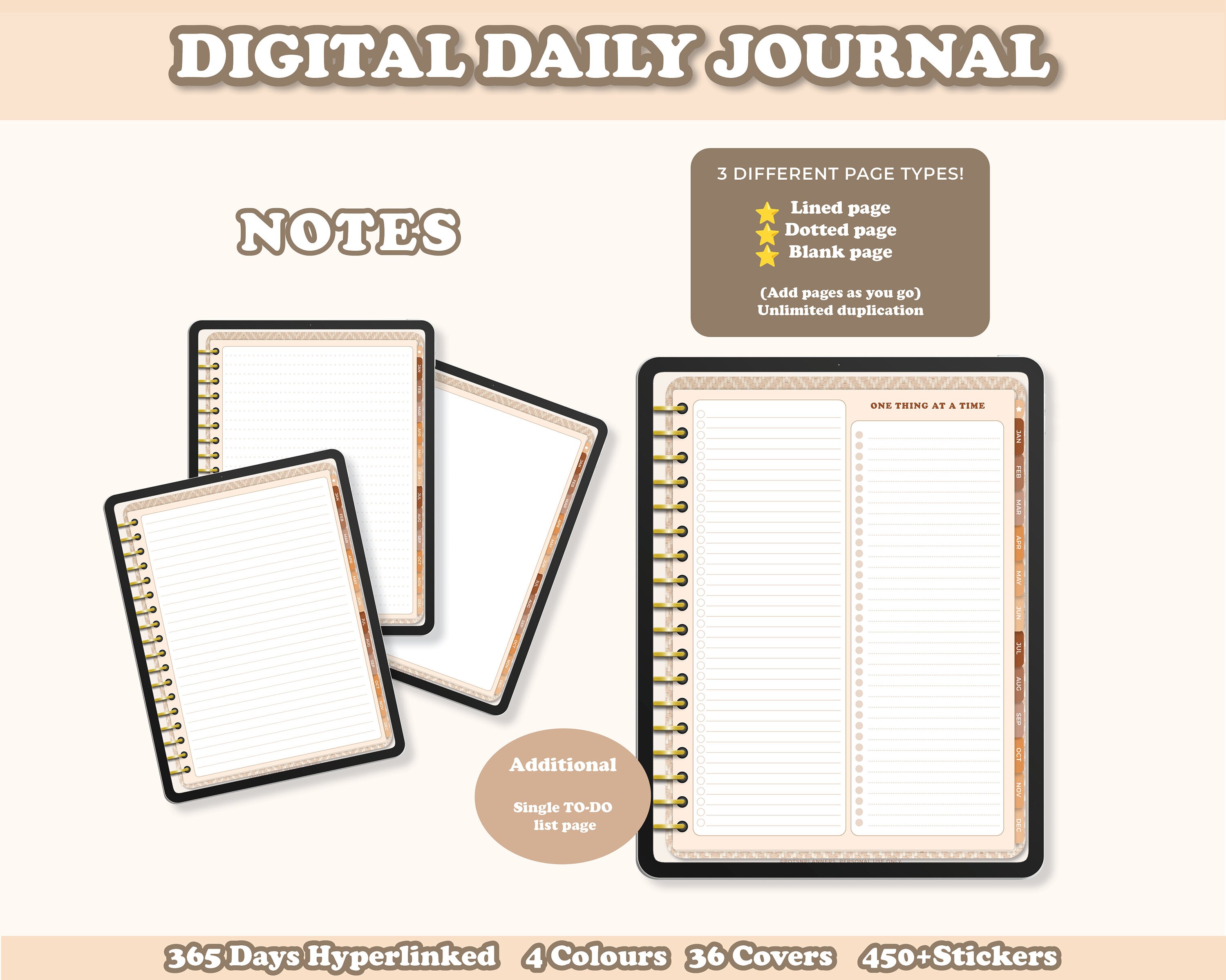 Digital Daily Journal, Digital Journal for Ipad, Goodnotes and ...