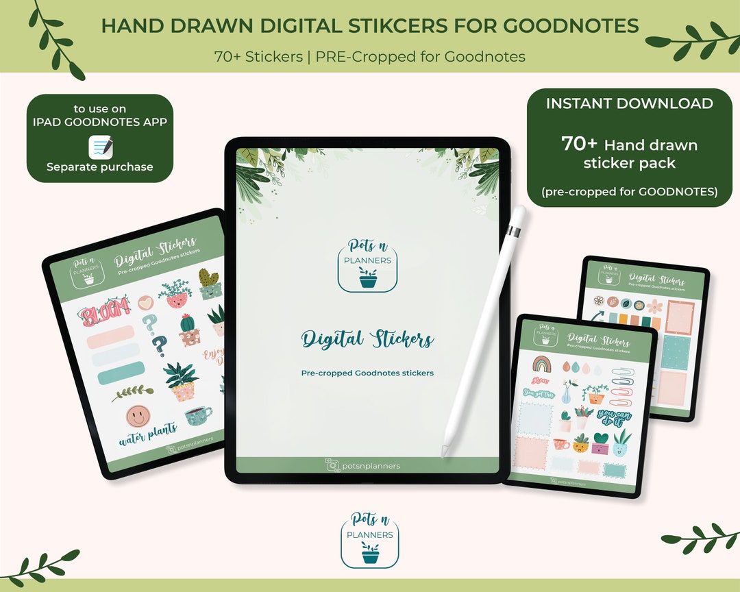Digital Stickers for Goodnotes | Plant Stickers | Botanical Sticker ...
