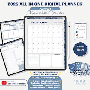 2025 Digital Planner: Minimalist Portrait Layout (PDF)