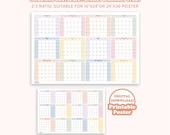 2026 Full Year Calendar Landscape with Monday & Sunday Start, 2026 Large Printable Wall Planner, Yearly Planner