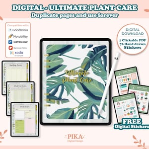 Digital Plant Care Planner, Plant Care Tracker, Digital Planner, IPad Goodnotes Planner, Plant Watering Tracker, Digital Houseplant Journal