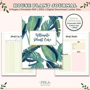 Plant Planner Printable, Plant Care Tracker, Houseplant Planner, Plant Care Tracker, Printable Houseplant Care Bundle, Indoor Plant Planner