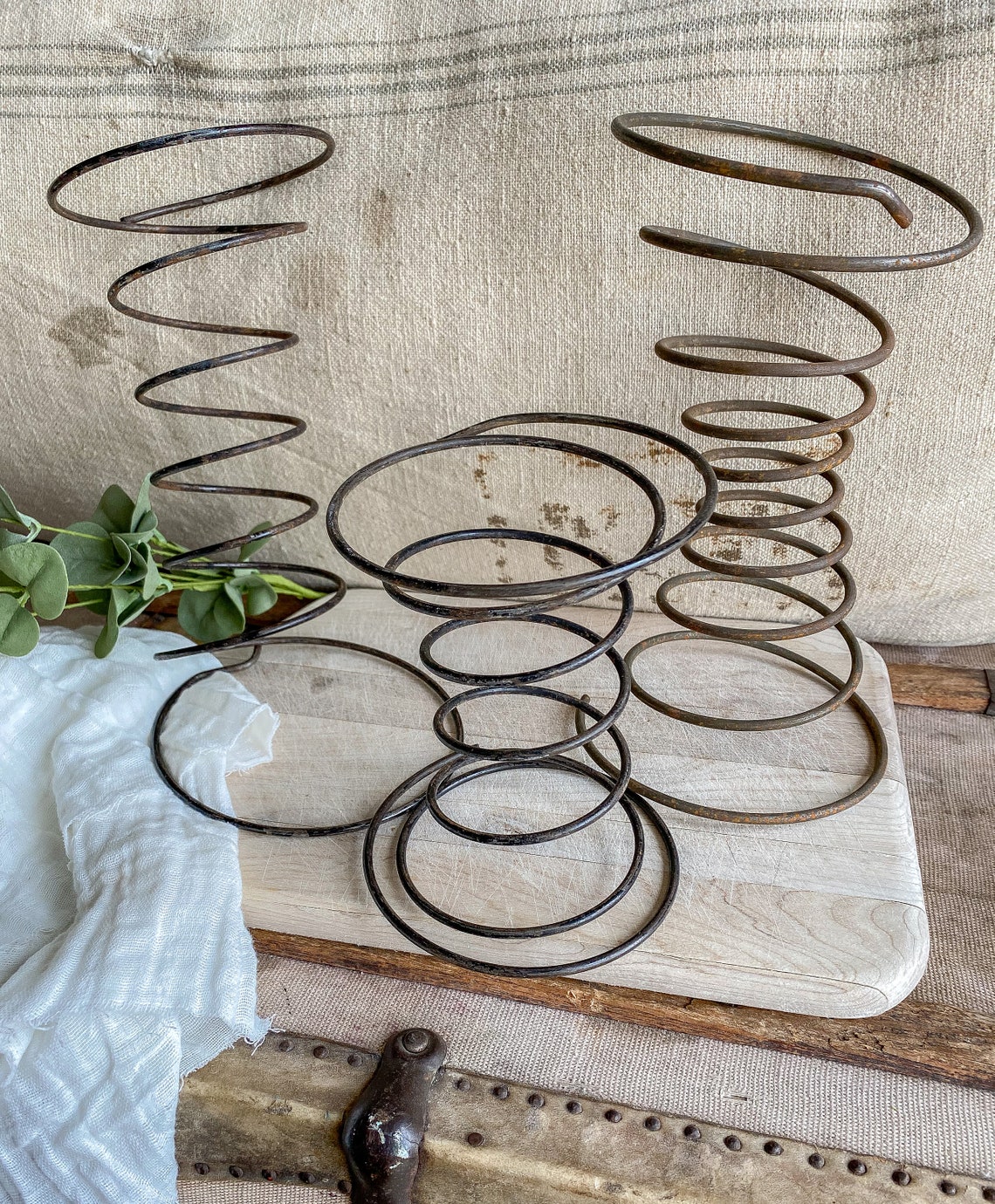 Set of 3 Vintage Metal Bed Springs / vintage decor / rustic Etsy