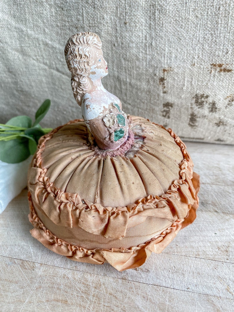 Antique Half Doll Pin Cushion / Vintage Decor / Antique Decor Etsy