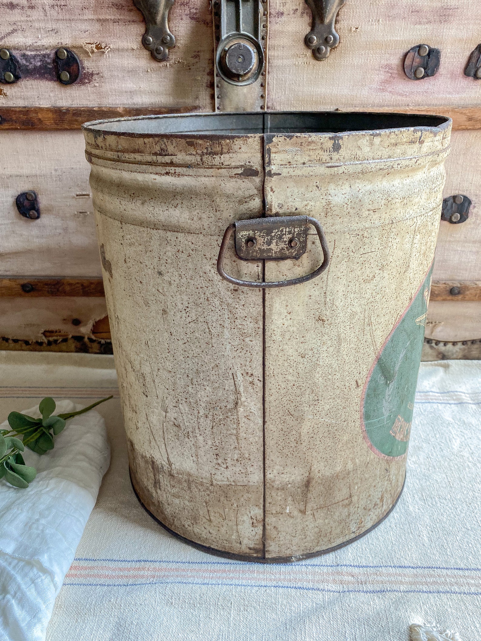 Large Antique Victory Brand Lard Tin Can / Antique Decor / Etsy