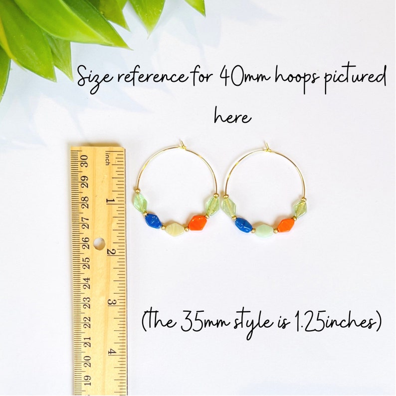 Colorful Bead Hoop Earrings for Women Bohemian Handmade - Unique Earrings  Birthday Gift - Multicolored Glass Ethnic Boho Hoop Earrings