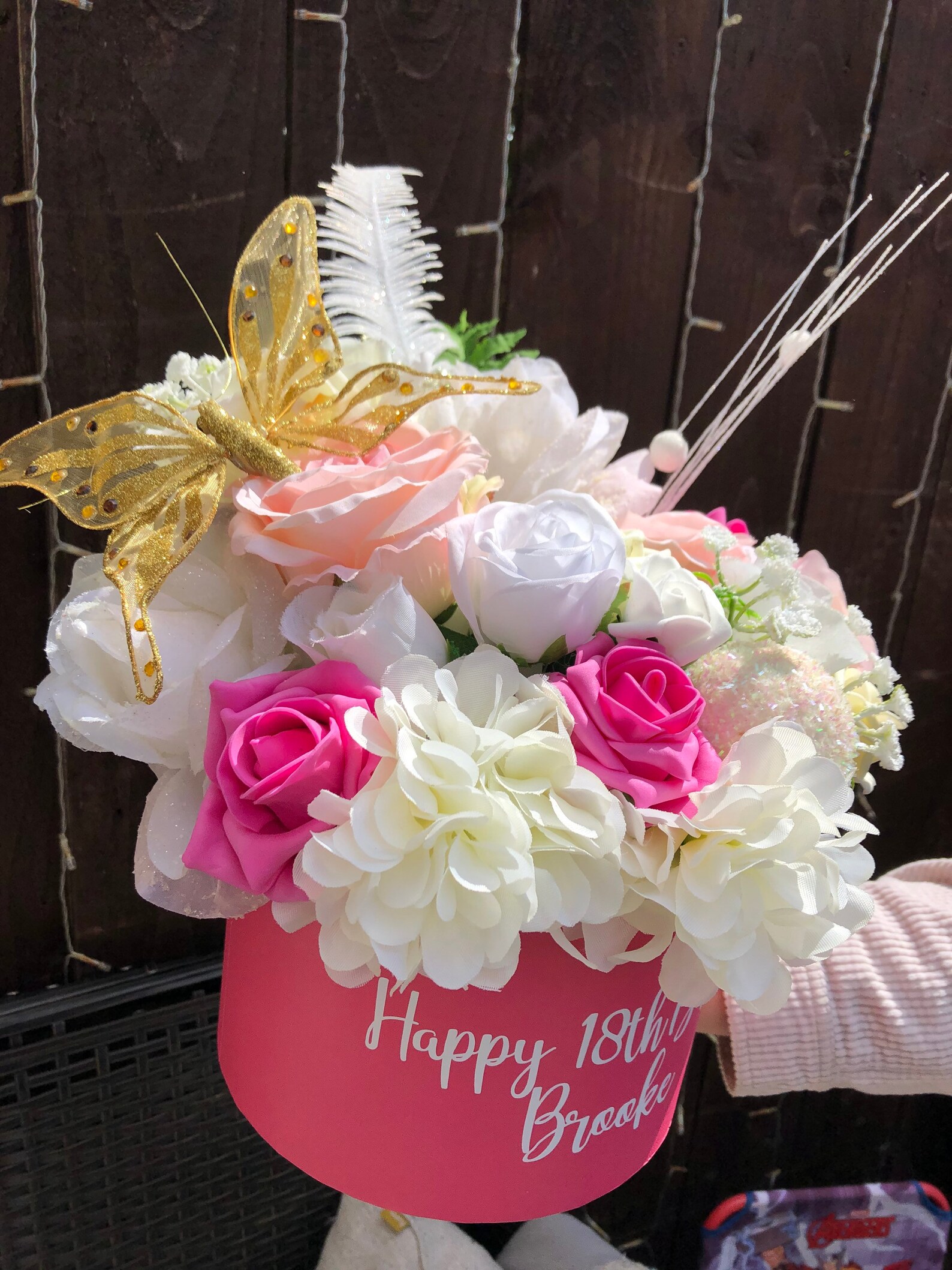 Personalised flower hat box. Birthday anniversary baby gift Etsy