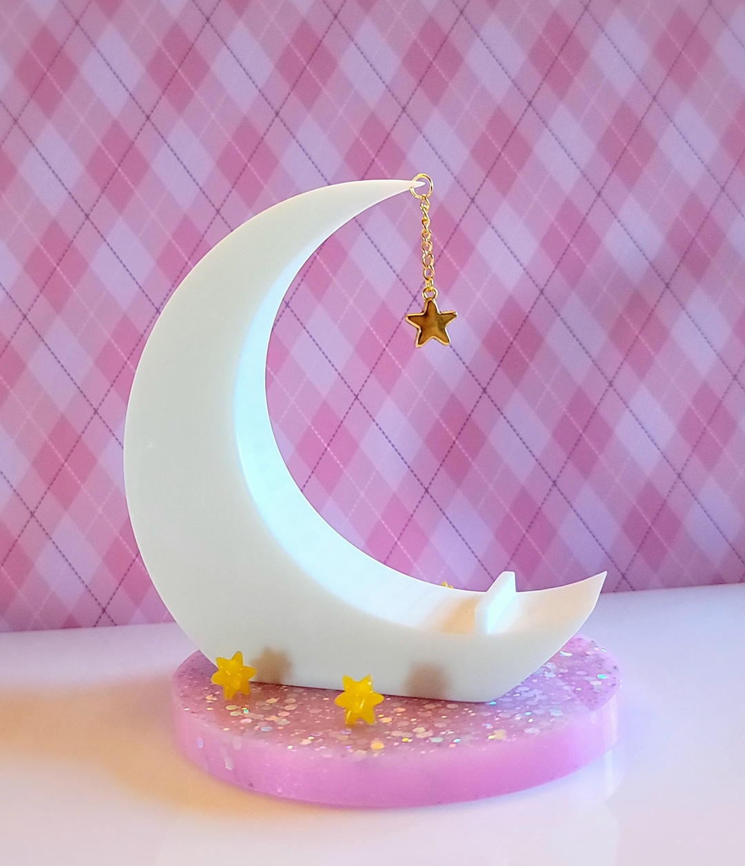 Animal Crossing Pink Moon Phone Stand / ACNH Aesthetic / AC New