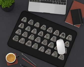 Alfombrilla de escritorio Gamer's Diablo Runes: almohadilla de neopreno antideslizante para el espacio de trabajo