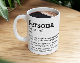 Taza de cerámica, definición de regalo de Persona 5, regalo de jugador, taza de videojuego, regalo de juego, regalo para jugador, taza de coleccionista
