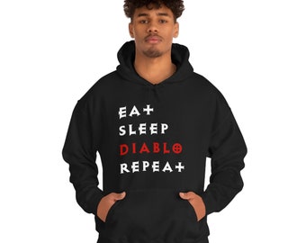 Eat Sleep Diablo Repetir sudadera con capucha unisex