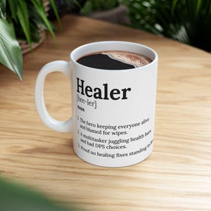 WoW Healer Ceramic Mug, Personalized Gift for WoW Player, Gaming Coffee Cup, Wow Gift, Gamer Tea Mug