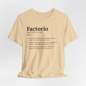 Factorio Game Definition Tee, Gamer T-Shirt, Gaming Shirt, Video Game Top, Geek Gift, Game Lover Tee